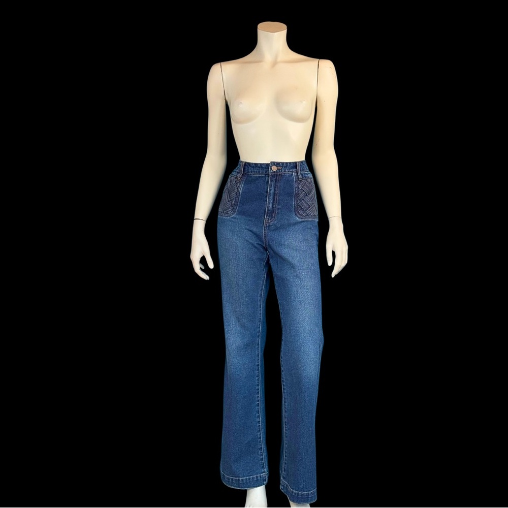 Sam Edelman HIGH WAIST Retro FLARE Dark Blue Denim Jeans NWOT 27